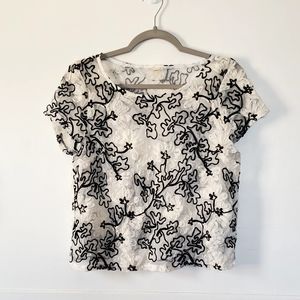 Anthropologie Meadow Rue Sheer Embroidered Top